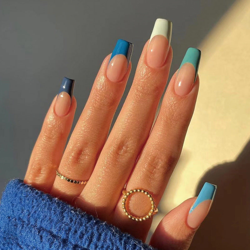 Artful Nail Extensions with Precise Gradient and Elegant Accents Bowlift