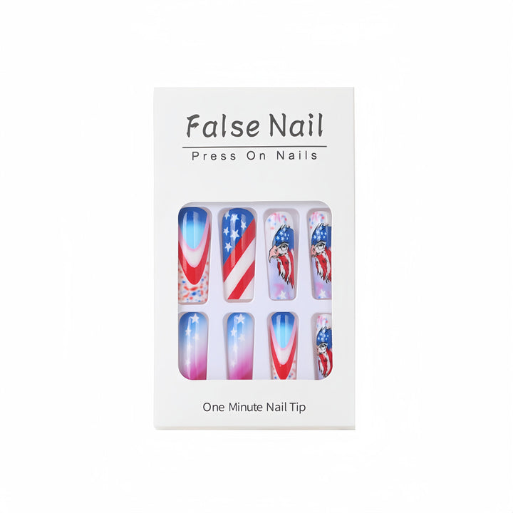 Patriotic design artificial nails Bowlift