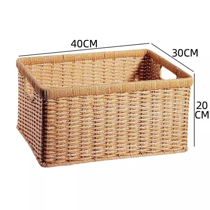 Women's Rectangular Storage Basket Made of Natural Wicker Bowlift