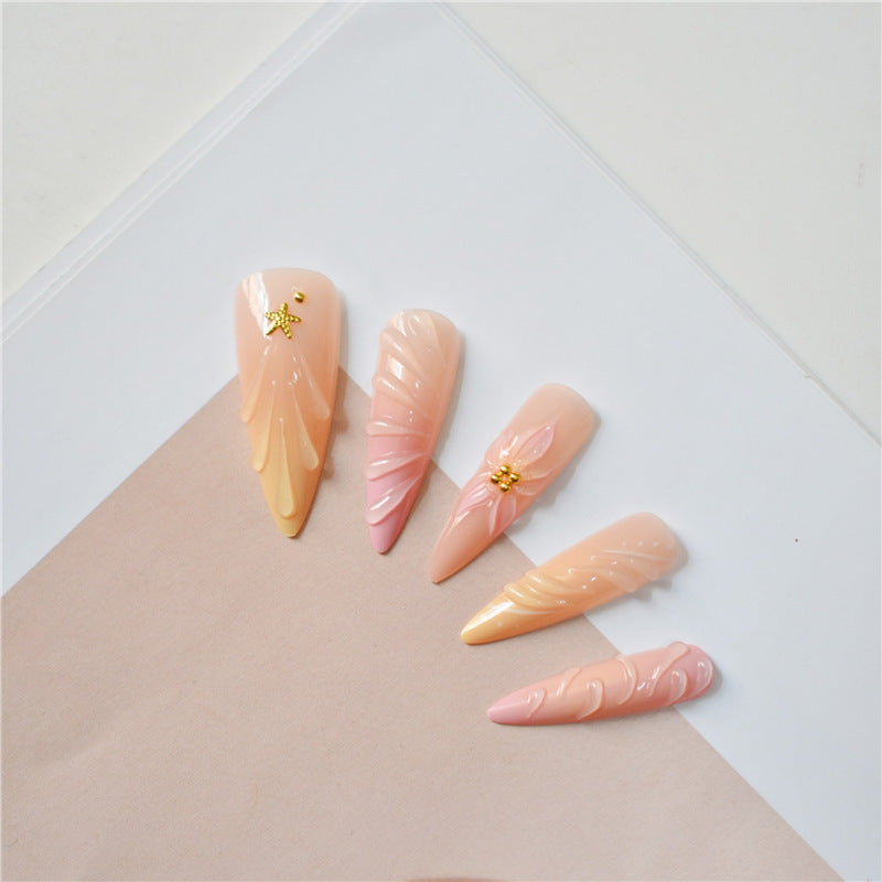 Floral 3D Decorative Press-On Nail Art Bowlift