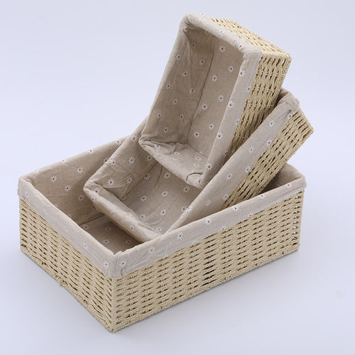 Women's Storage Basket Set with Decorative Lining Bowlift