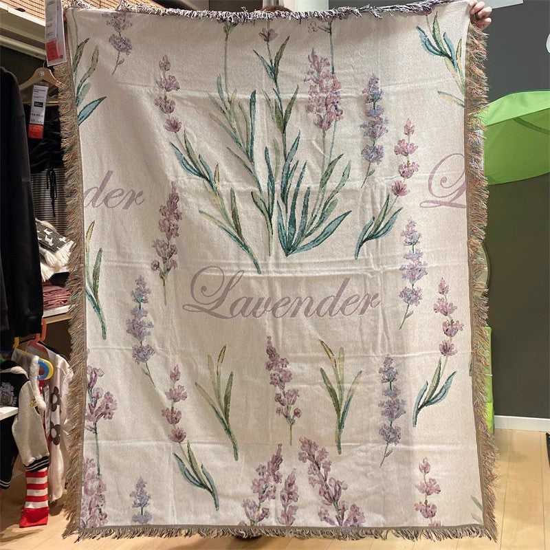 Floral Patterned Sofa Throw Blanket
