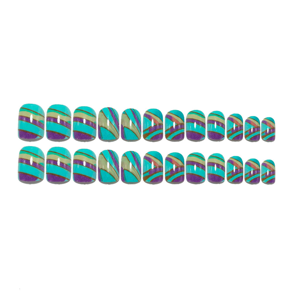Creative artificial nails with modern geometric patterns Bowlift