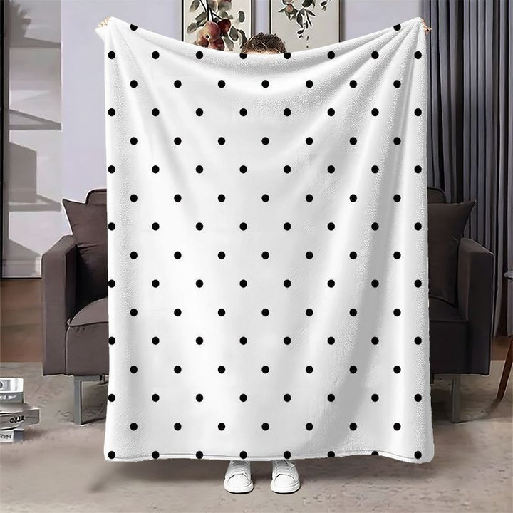 Cozy Polka Dot Fleece Throw Blanket