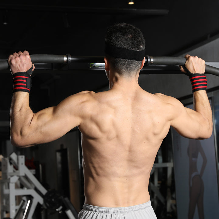 Heavy-Duty Elastic Wrist Wraps with Thumb Loop and Velcro Compression Bowlift