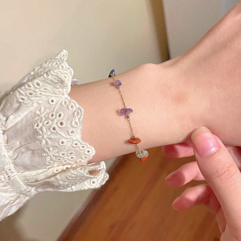 Delicate Gemstone Charm Bracelet Bowlift
