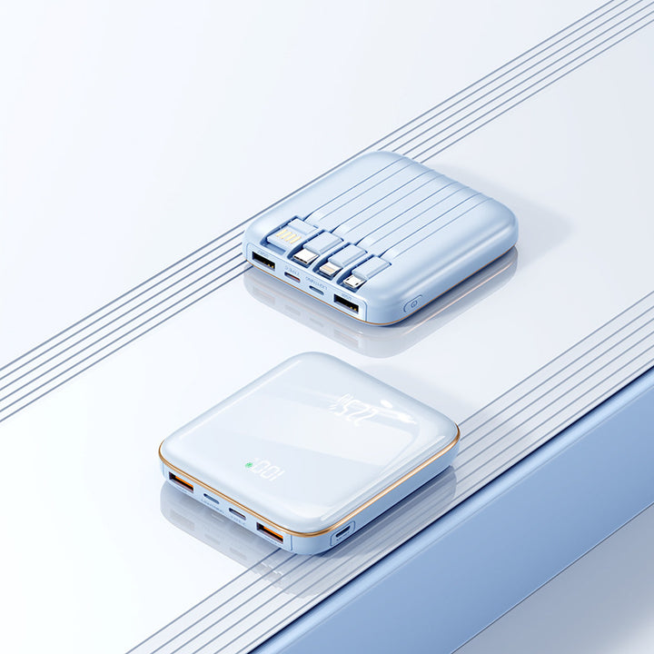 Portable power bank with innovative fast charging function and five-port design Bowlift