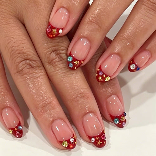 Artistic Nail Art with Glitter Design Bowlift