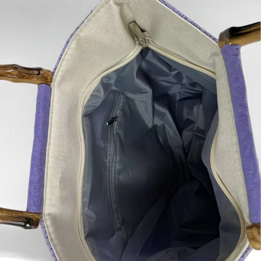 Elegant cotton bag with bamboo handles Bowlift