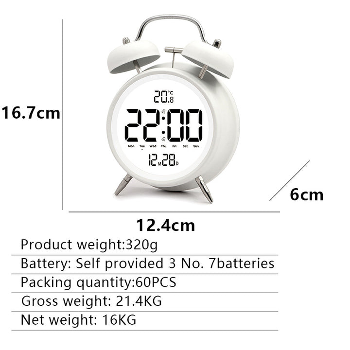 Digital alarm clock with large LED digits and temperature sensor Bowlift