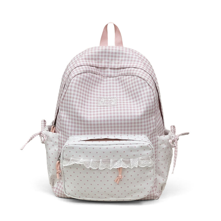 Cute Checked Pattern Backpack Bowlift