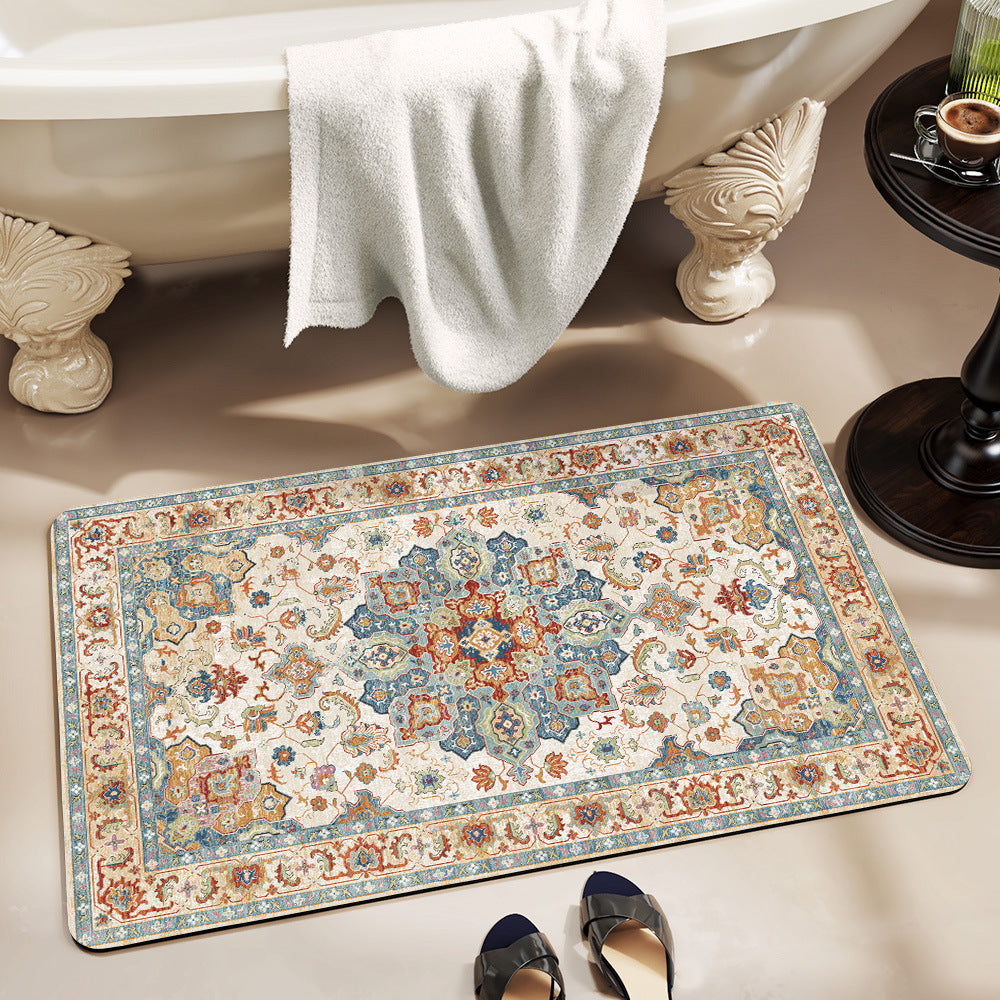 Floral-Patterned Luxury Bath Mat Bowlift