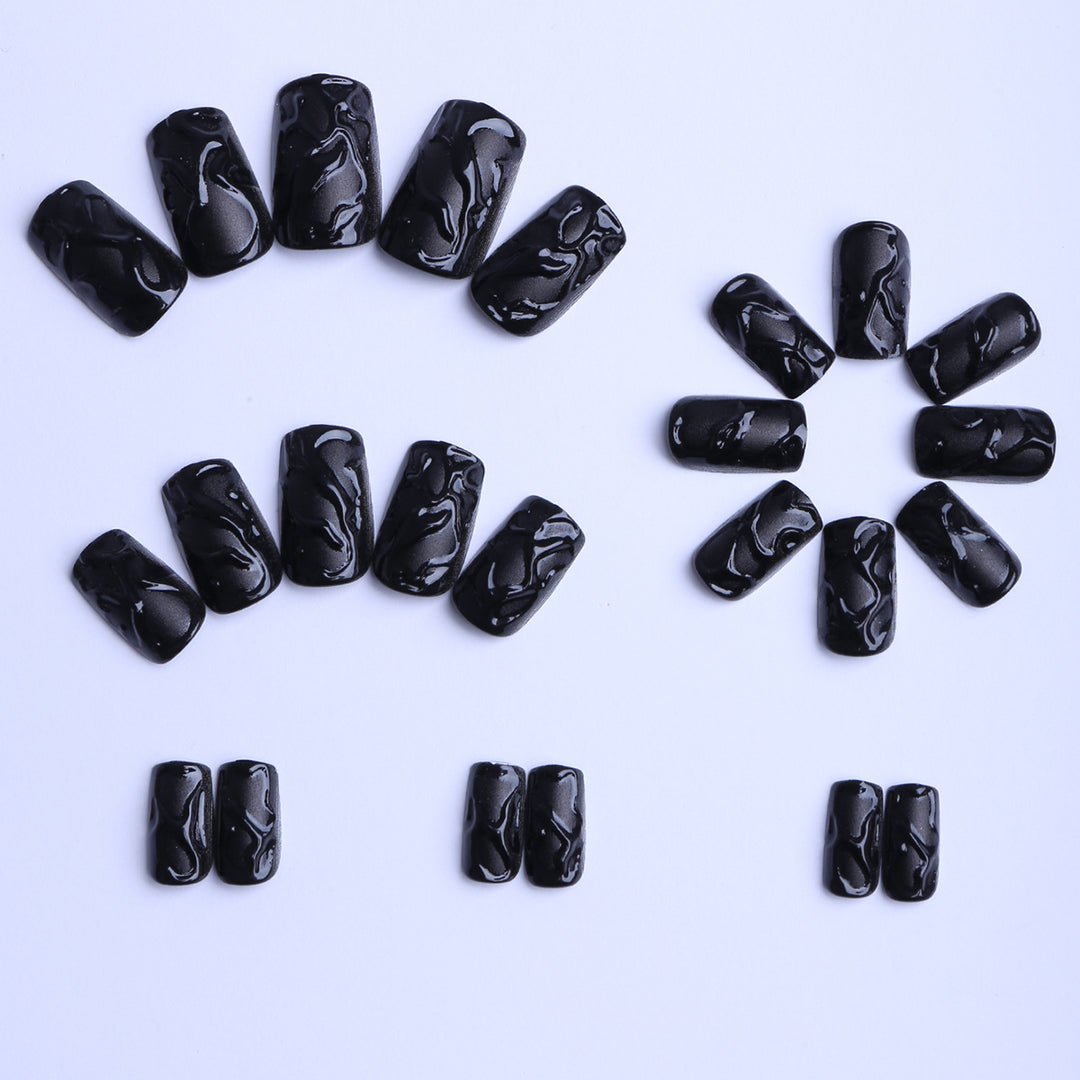 Artificial nails with modern wave pattern Bowlift