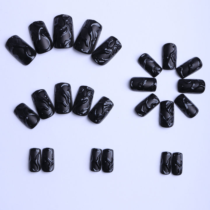 Artificial nails with modern wave pattern Bowlift