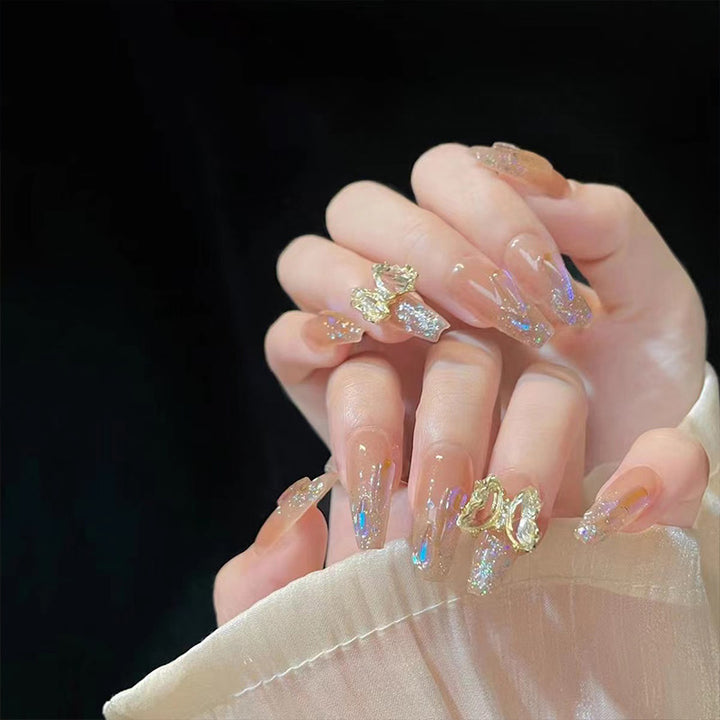 Art nail set with sparkling 3D butterfly decorations Bowlift
