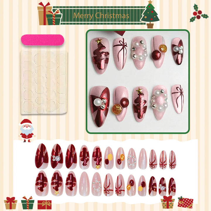 Artificial nail set with festive snowmen and Christmas motifs Bowlift
