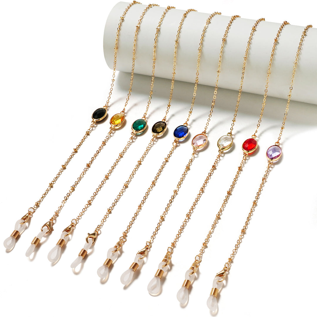Chic Gemstone-Accented Eyewear Chain Bowlift