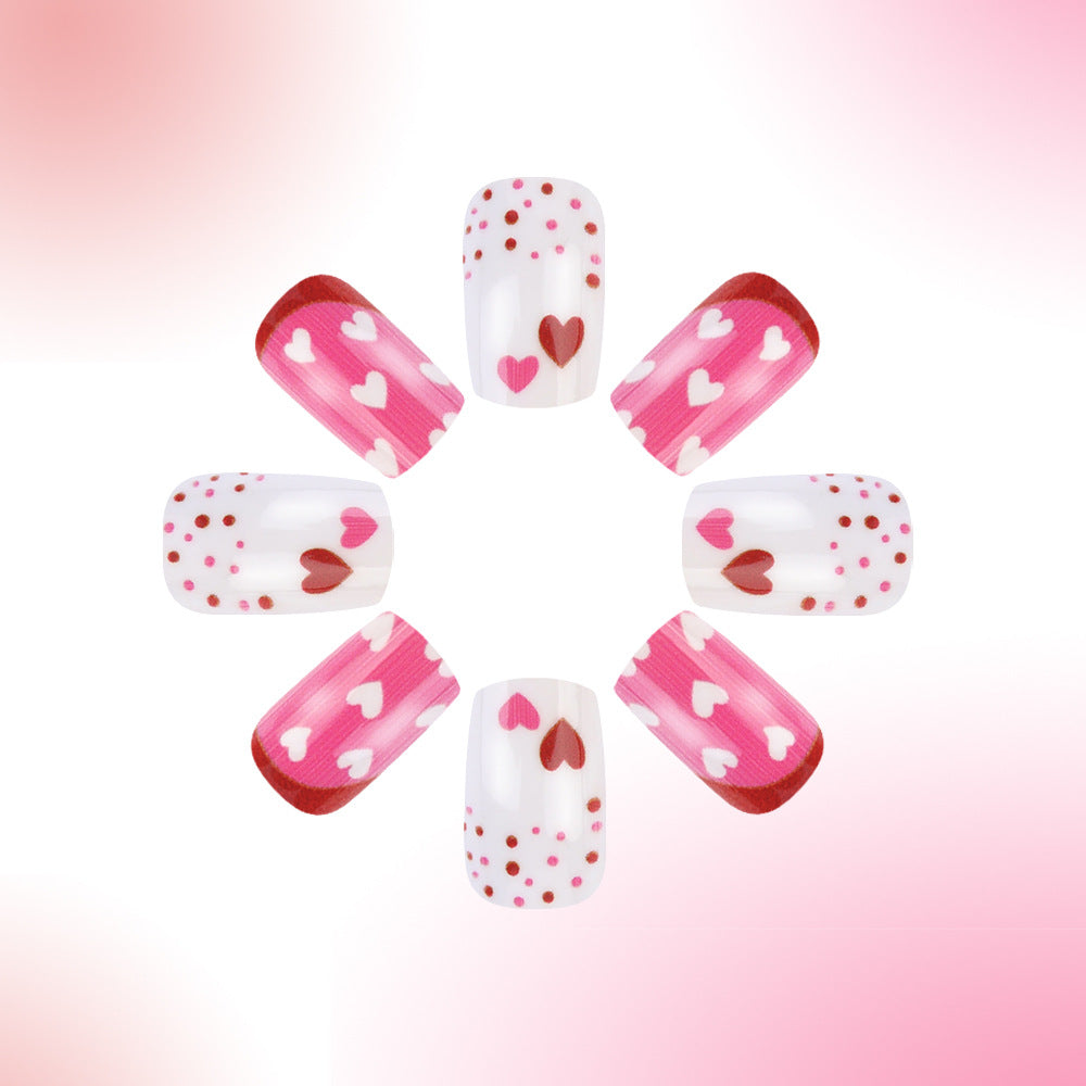 Heart Patterned Press-On Nail Art Bowlift