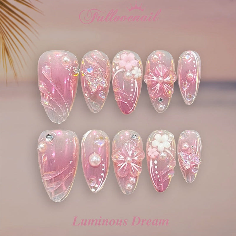 Premium Decorative Press-On Nail Art Set Bowlift
