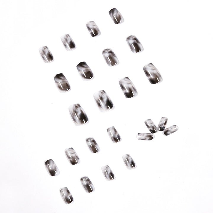 Artful Nail Extensions with Elegant Marble Design Bowlift
