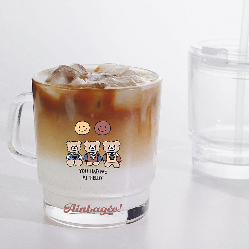 Ladies funny tea glass cup with artistic cat design Bowlift