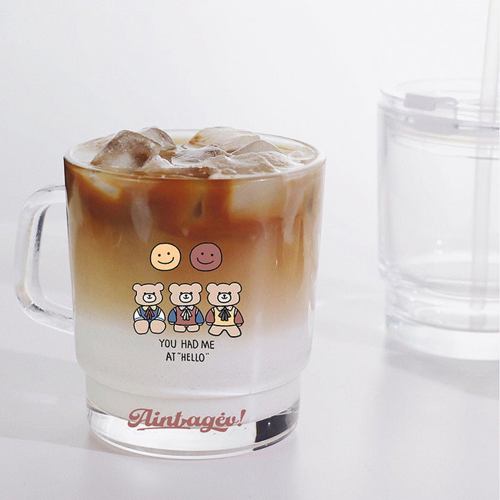 Ladies funny tea glass cup with artistic cat design Bowlift