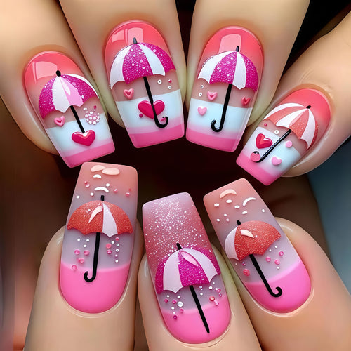 Art nails with Romantic Umbrella Design Bowlift
