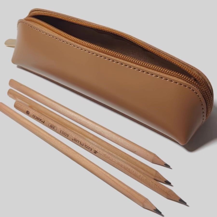Sleek Leather Pencil Case Bowlift