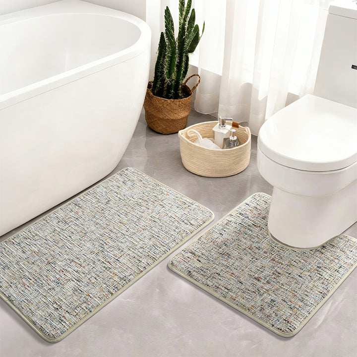 Textured Non-Slip Bathroom Mat Set