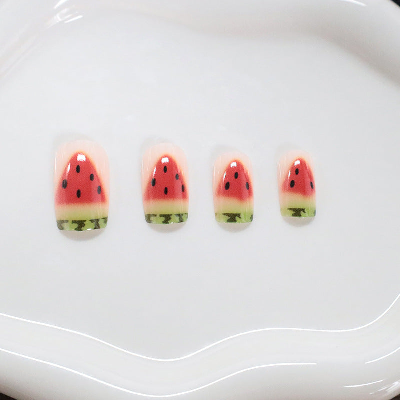 Watermelon-Themed Nail Art Bowlift