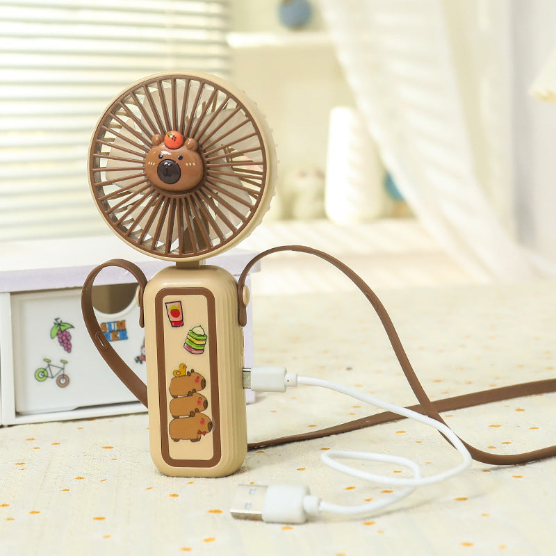 Women's Portable Mini Hand Fan with Cute Animal Design Bowlift