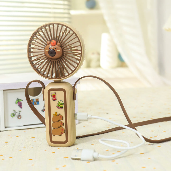 Women's Portable Mini Hand Fan with Cute Animal Design Bowlift
