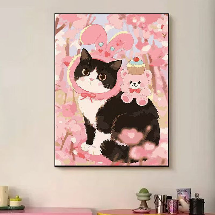 Playful Cat-Themed Illustration Wall Art Bowlift