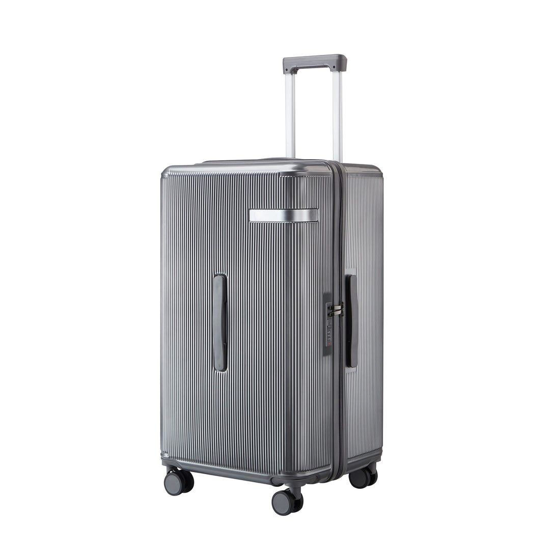 Ridged Hard Shell Rolling Carry-On Suitcase