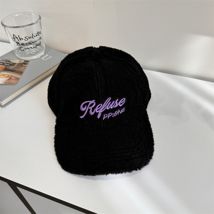 Women's Fuzzy Textured Baseball Cap Bowlift