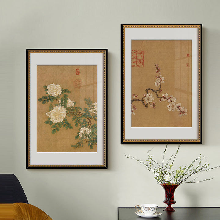 Elegant Framed Floral Art