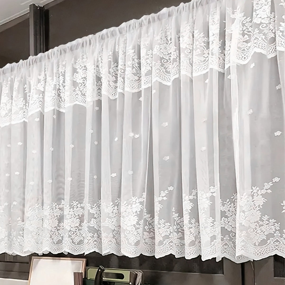 Elegant Embroidered Sheer Window Curtain