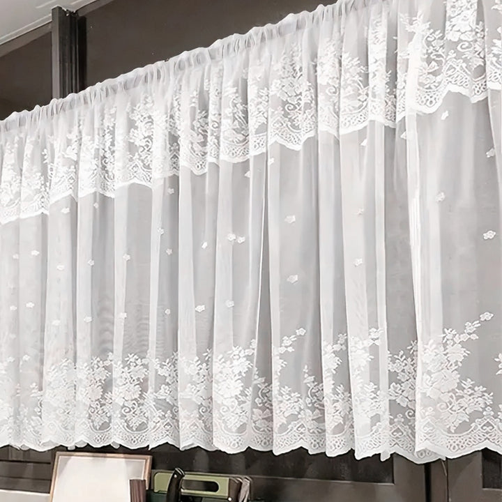 Elegant Embroidered Sheer Window Curtain