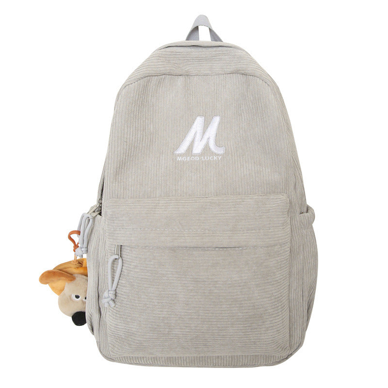 Casual Plush Textured School Backpack Bowlift