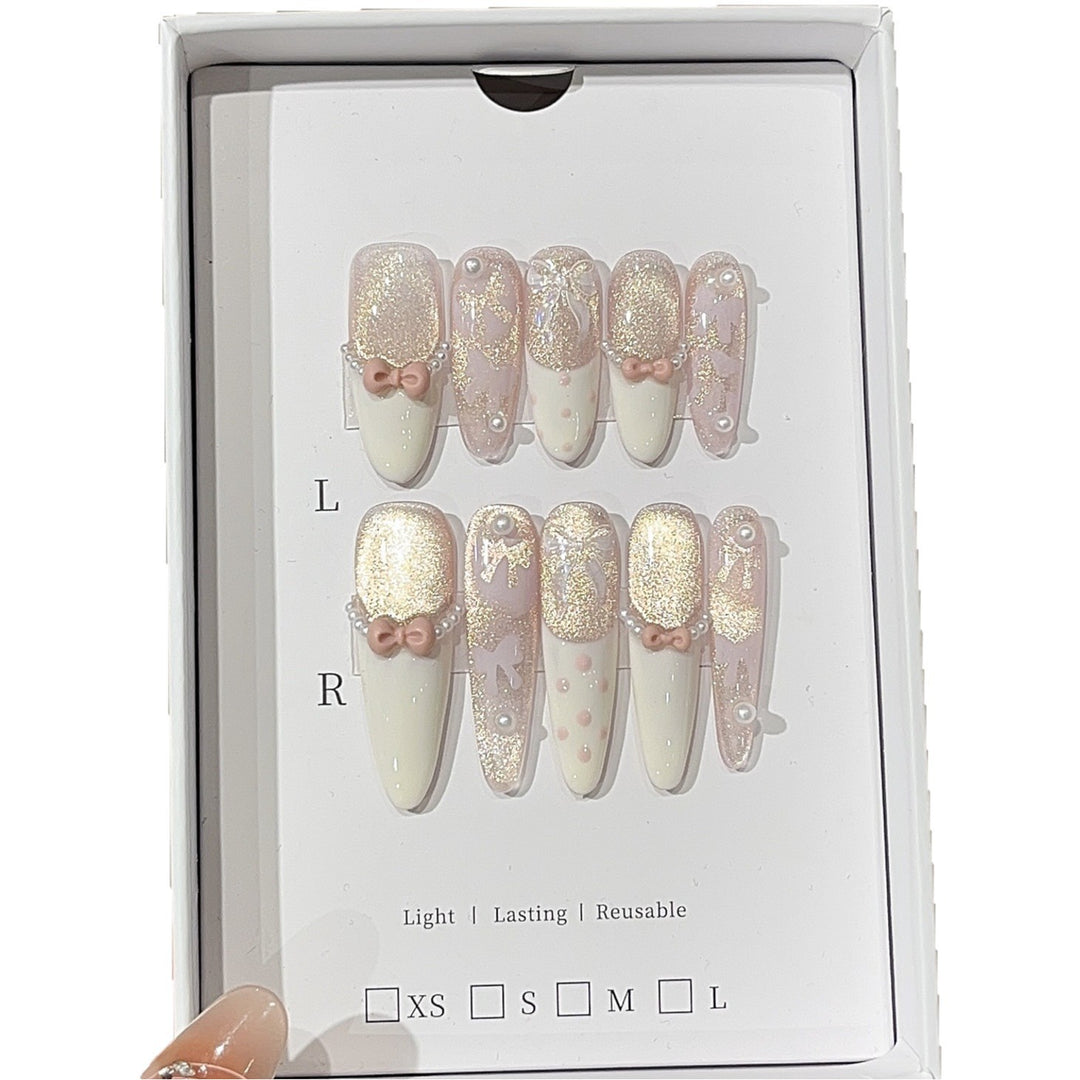 Decorative 3D Nail Art Press-On Set Bowlift