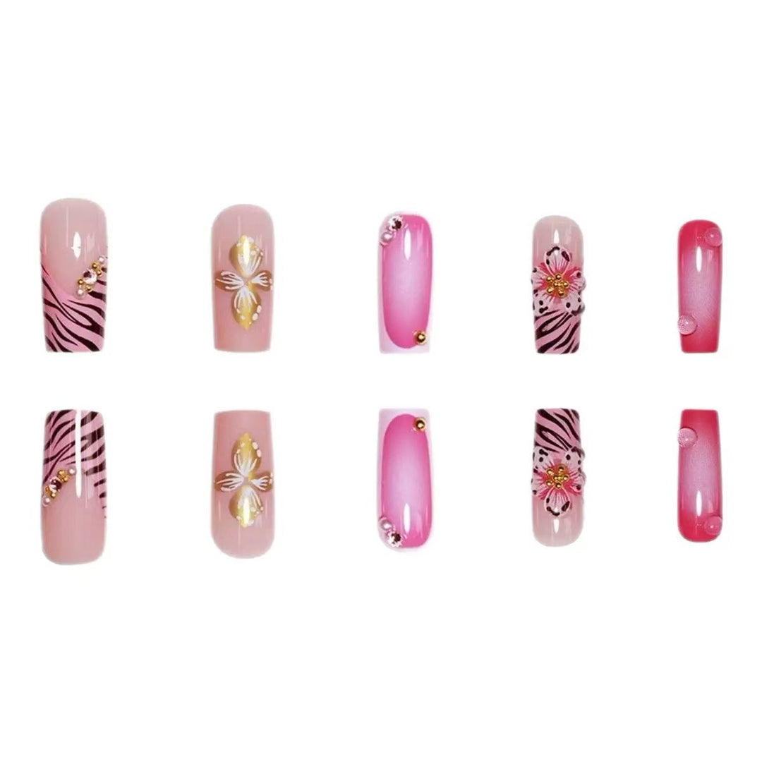 Decorative 3D Floral Nail Art Extensions Bowlift