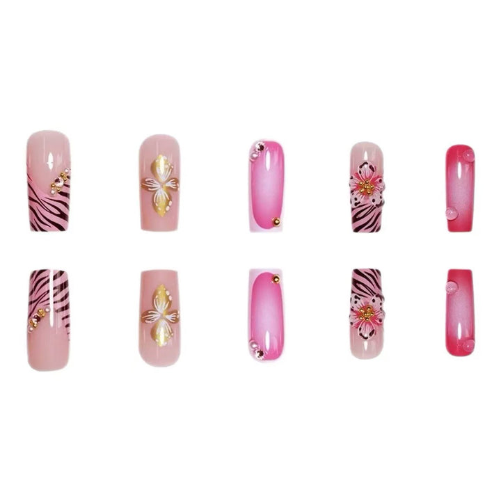 Decorative 3D Floral Nail Art Extensions Bowlift
