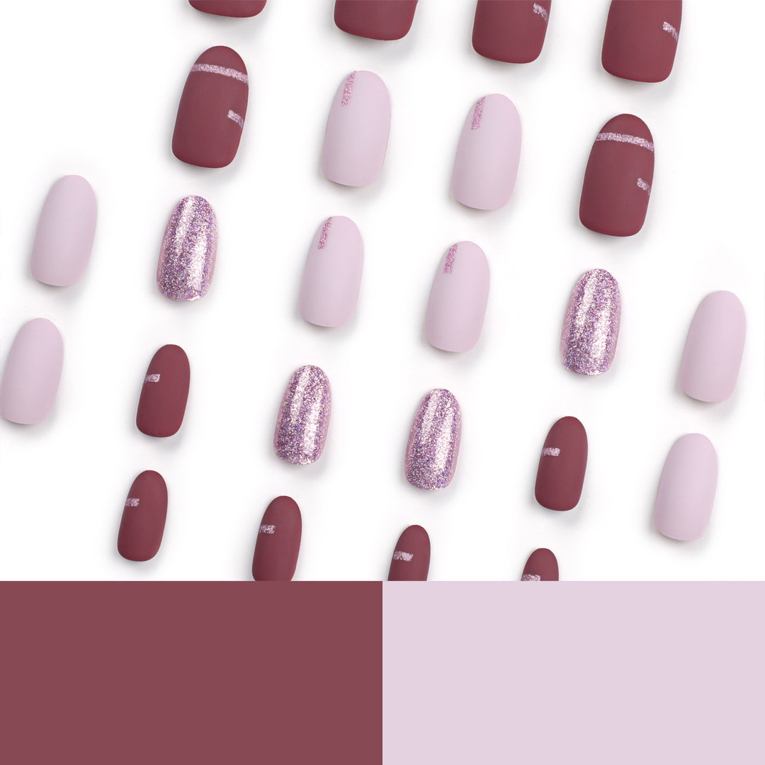 Elegant Nail Art with Glitter and Matte Effects Bowlift