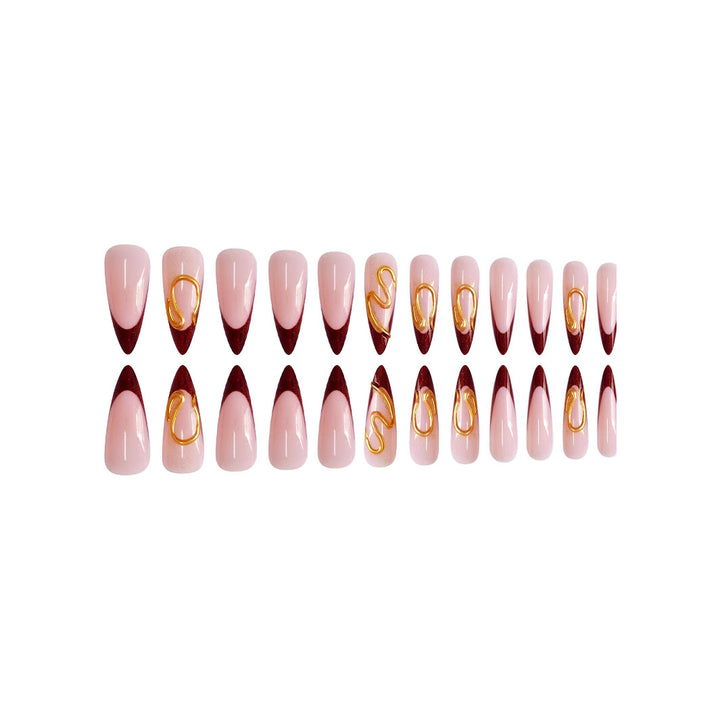 Artistic Stiletto Press-On Nail Design Bowlift