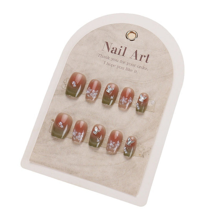 Floral Butterfly Press-On Nail Art Bowlift