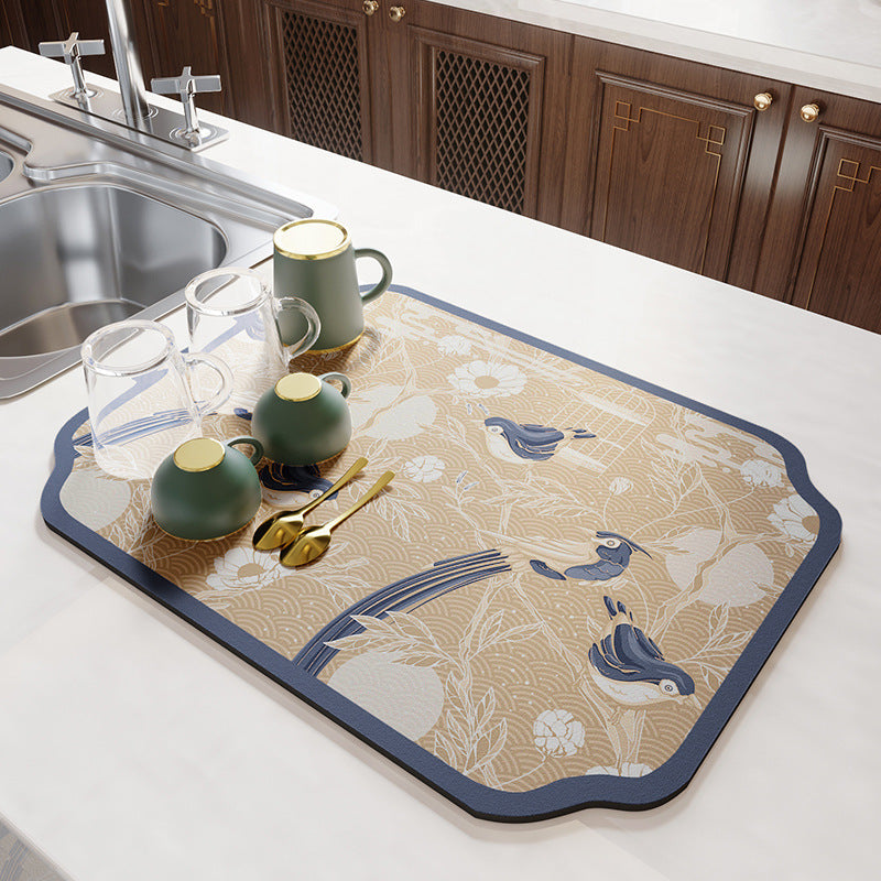 Vintage Mosaic Kitchen Counter Mat Bowlift