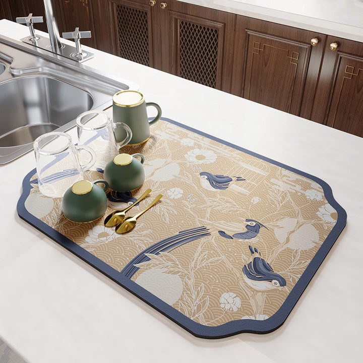 Vintage Mosaic Kitchen Counter Mat Bowlift