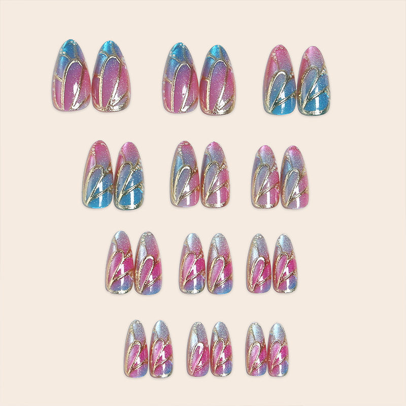 Artful Nail Tips with Holographic Accents Bowlift