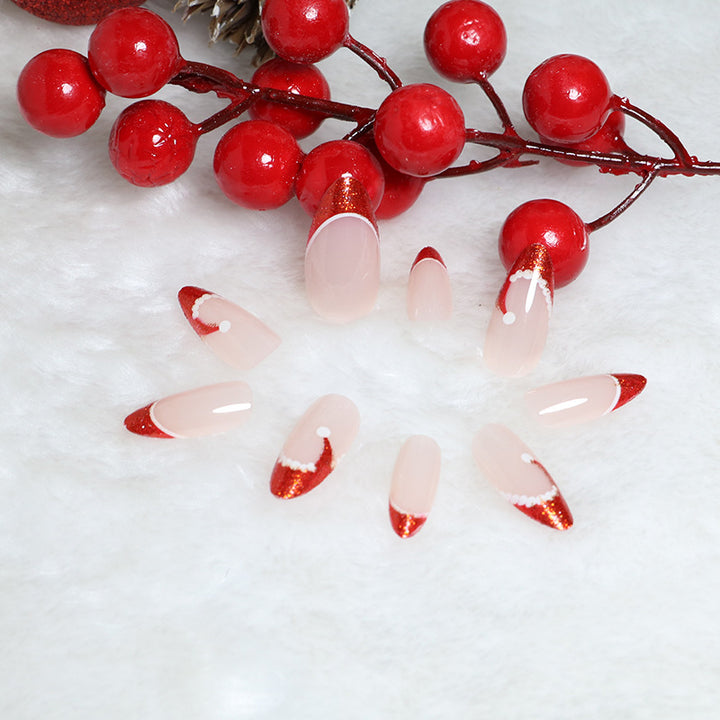 Festive French Tip Press-On Nail Set Bowlift