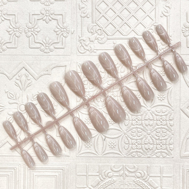 Glossy Elegant Almond-Shaped Press-On Nails Bowlift